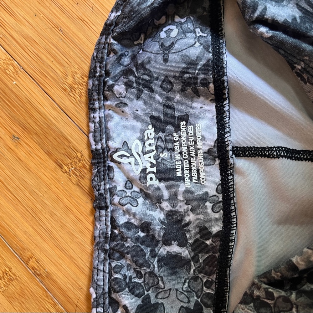 Prana Black and Gray Floral Shorts